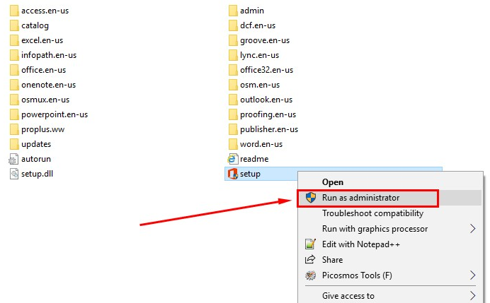 chạy file setup để tiến hành cài đặt office 2013 